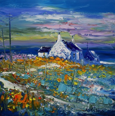 Sultry Summer Eveninglight Isle of Iona 16x16